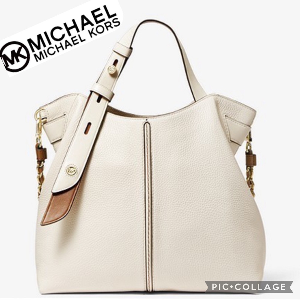 MICHAEL KORS DOWNTOWN ASTOR LEATHER SHOULDER BAG - Picture 1 of 10